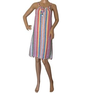 SPS Poollomo Couture Multi Stipe Pink Mini Dress Size S